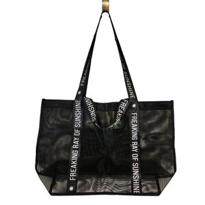 Freaking Ray of Sunshine Black Mesh Tote Bag
